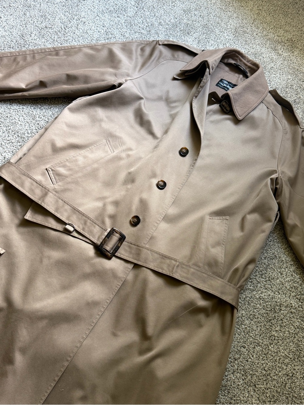 Vintage Men’s Egon Von Furstenberg Taupe Trench Coat